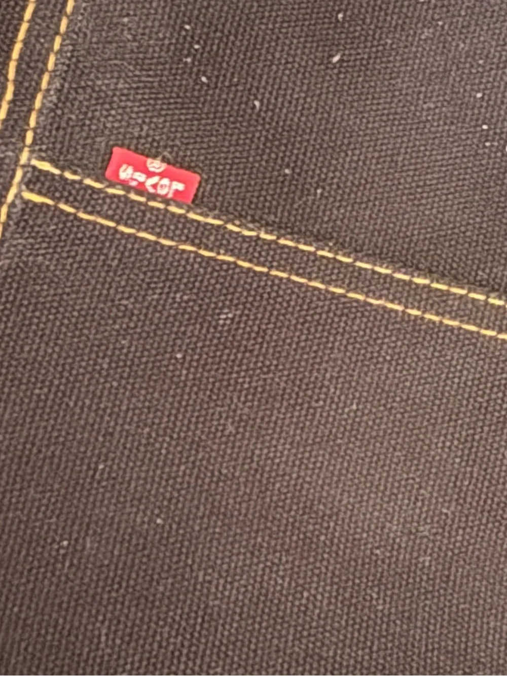 Levi’s Vintage Black Canvas Denim Tote Bag Brown Trim Y2K Shoulder Bag - Picture 8 of 16